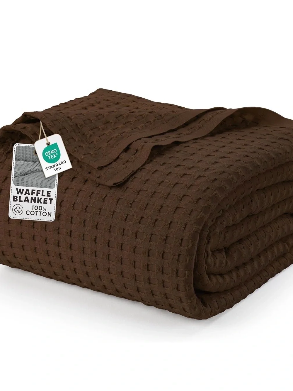 Utopia Bedding King Cotton Waffle Weave Blanket - Chocolate Brown